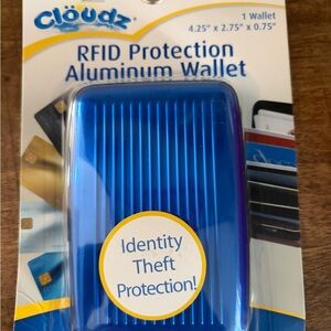 New CLOUDZ Blue RFID Protection Aluminum Wallet